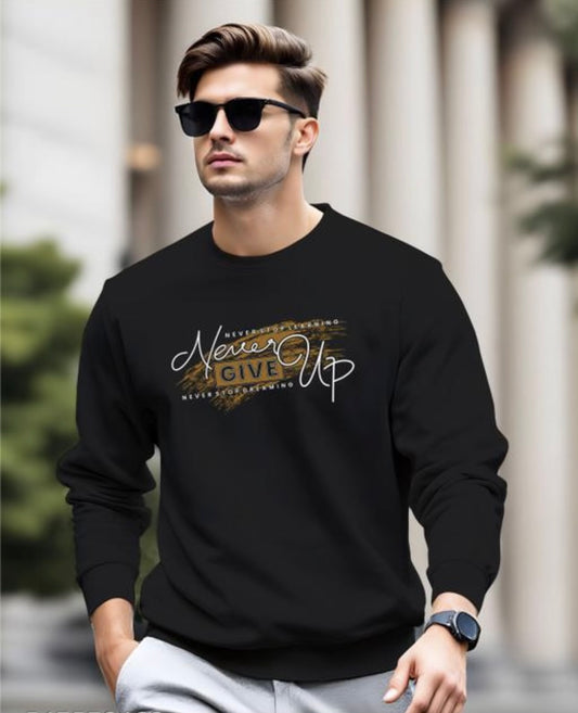 Modern Motivational Apparel | Never Give Up Script Sweatshirt